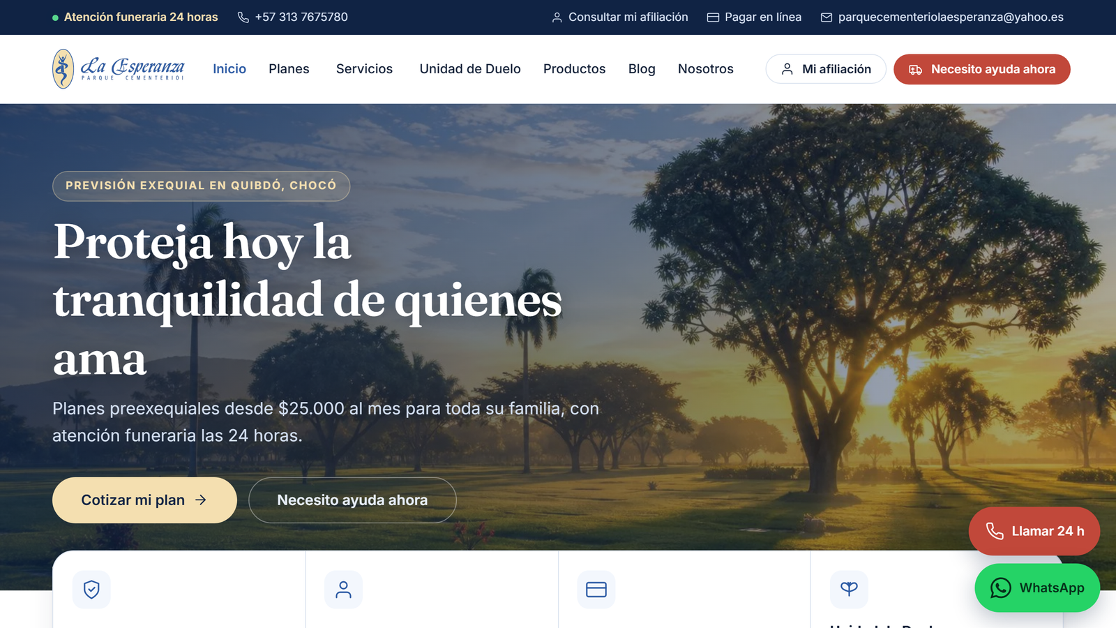 Parque Cementerio La Esperanza: previsión exequial digital en Quibdó